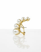 Gold plated earring with pearls in 925 silver