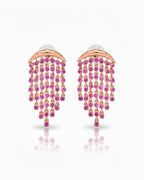 red Aura Chandelier Earrings in white stone variant with elegant CZ statement detailing