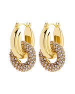 Detailed view of Halo Glow Hoops with sparkling rhinestone embellishments
