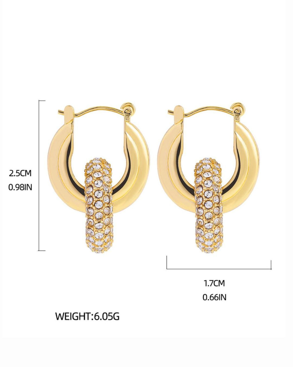 Halo Glow Hoops luxury party wear earrings with statement rhinestone accents