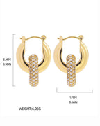 Halo Glow Hoops luxury party wear earrings with statement rhinestone accents