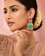Noor Mahal heritage drop earrings with cat's eye centerpiece
