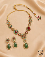 Traditional statement jewellery set with intricate floral craftsmanship