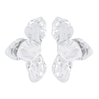 Close-up of Hammered Floral Statement Earrings featuring hammered texture and floral design