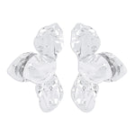 Close-up of Hammered Floral Statement Earrings featuring hammered texture and floral design