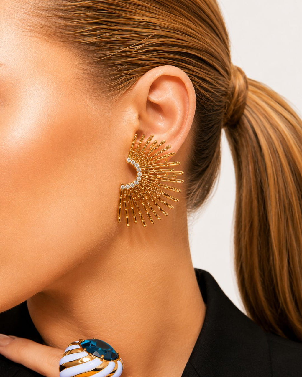 gold ant tarnish water proof earrings