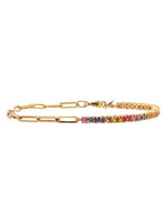 Sterling Silver Cubic Zirconia Tennis Bracelet | 18K Gold Plated Adjustable 925 Silver Bracelet