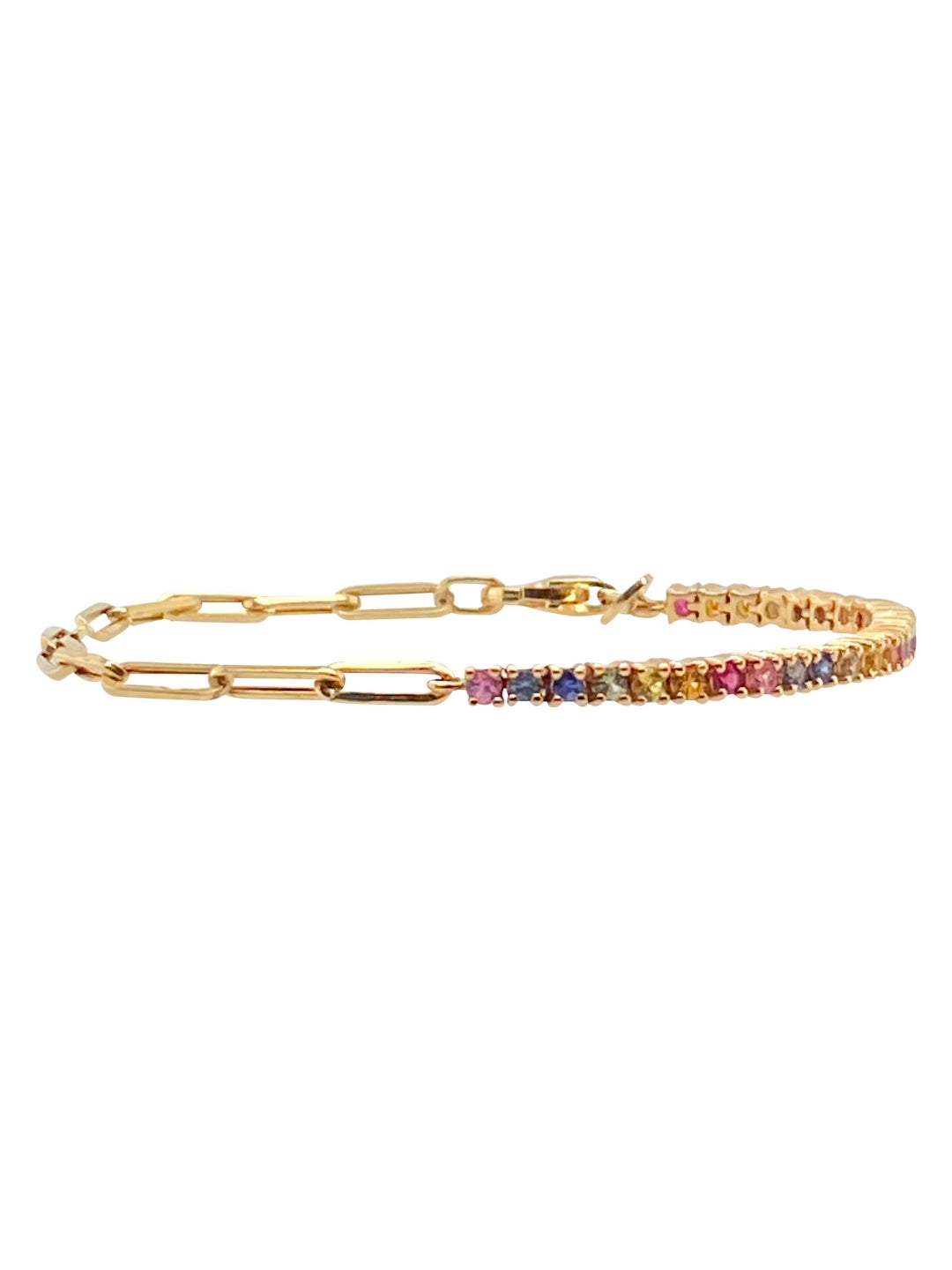Sterling Silver Cubic Zirconia Tennis Bracelet | 18K Gold Plated Adjustable 925 Silver Bracelet