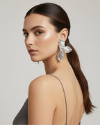 Hammered Floral gold plated drops and danglers for party and festive styling
